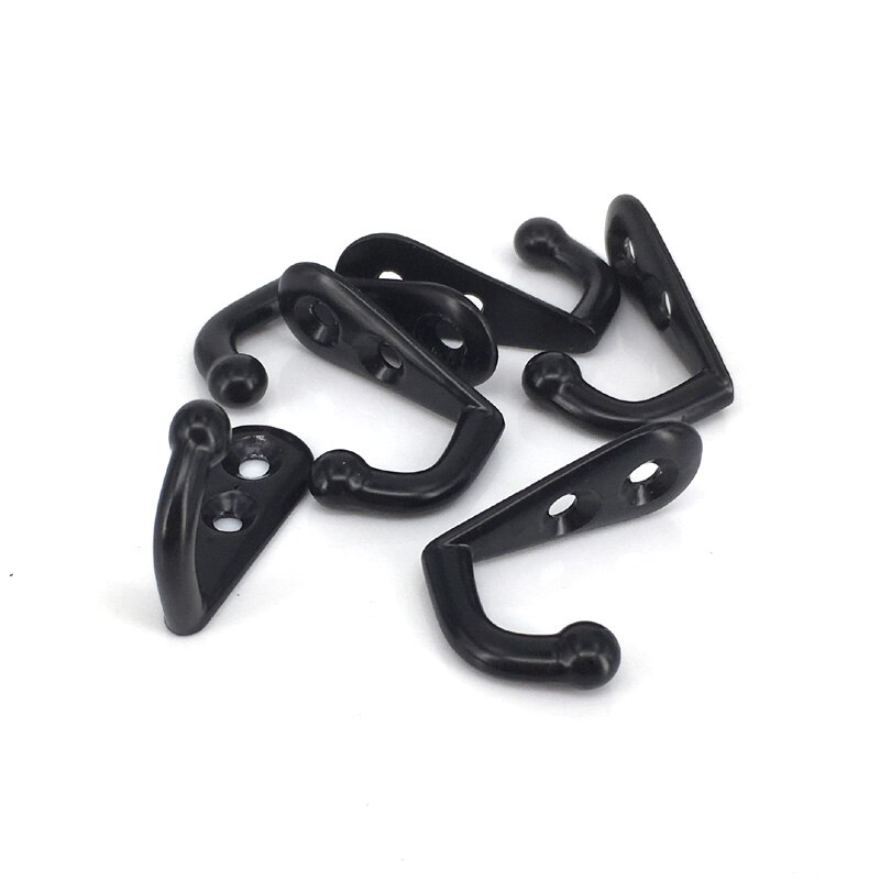 10 stks 30*12*22mm Kleine decoratieve enkele haak voor kleding muur hanger Robe Coat Muur Opknoping haken Zwart