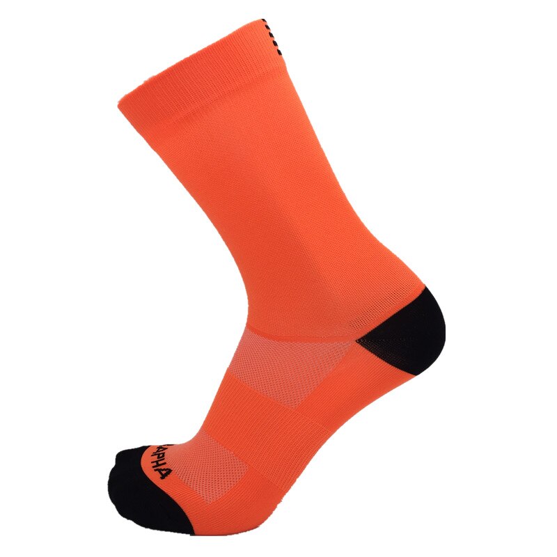 Cycling Riding Sport Socks Women Men Outdoor Hiking Basketball Socks Breathable Compression socks: Orange / EU 39-45