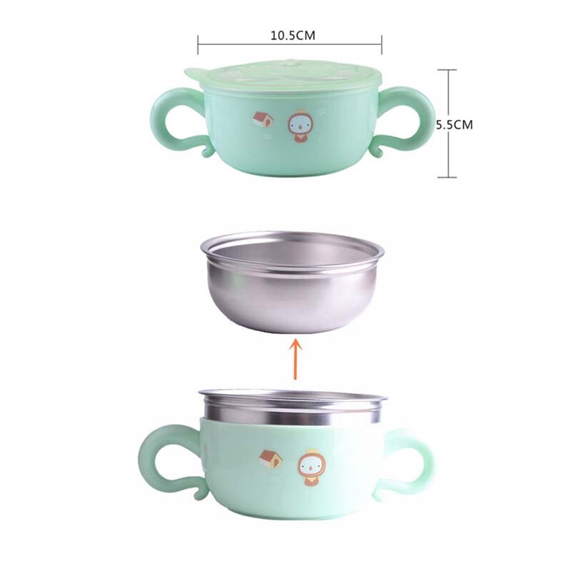 Baby Cup Stijl Grote Oren Baby Kinderen Leren Drinken Beker Kom Warmte-isolatie Voeden Schotel Kopjes Melk Cup