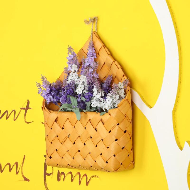 Arfairy panier maison jardin mur décoration stockage conteneur tenture murale en osier naturel fleur panier Pot de fleur # #