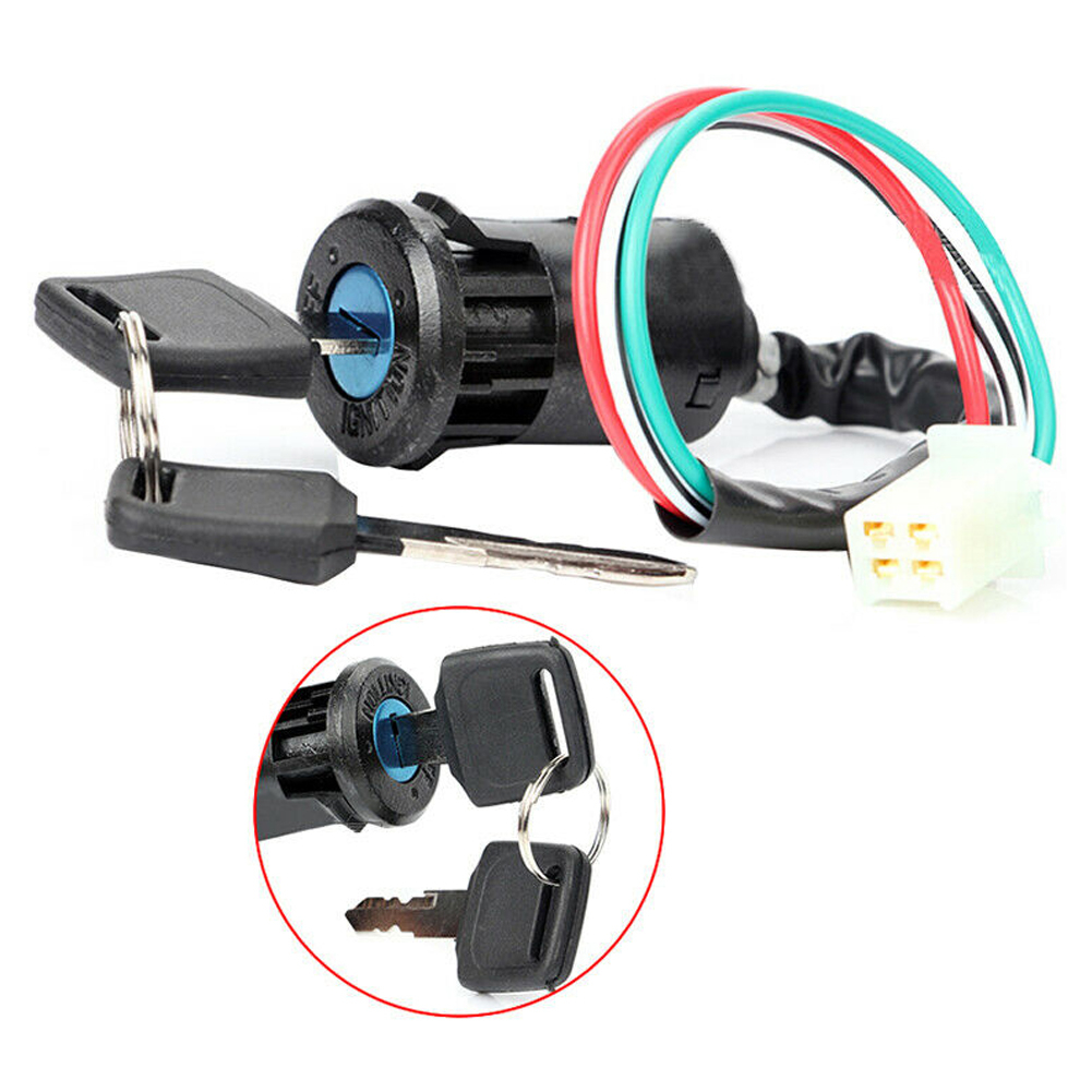 Interrupteur d'allumage de moto + clés, accessoires de Scooter adaptés au Quad Dirt Bike pour ATV marche/arrêt, pièces de rechange universelles en plastique