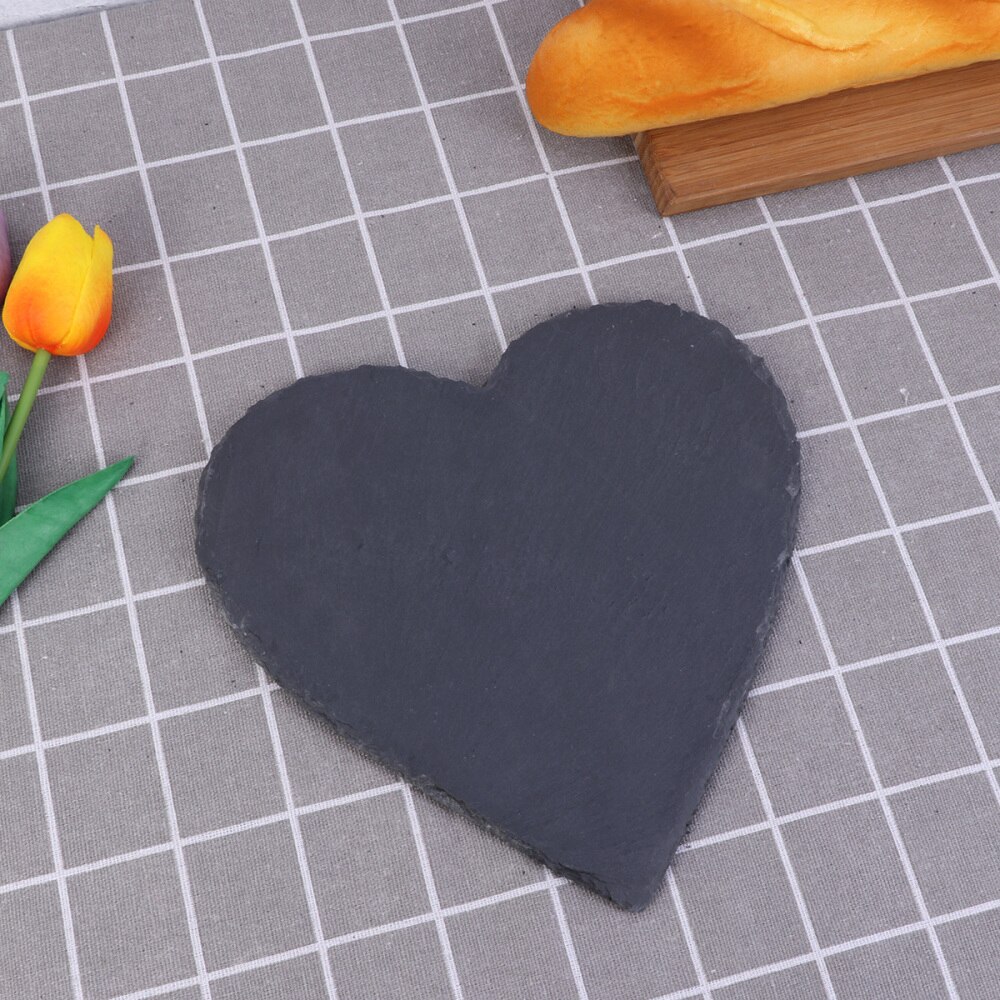 1 pc natuursteen leisteen borden hartvormig veiligheids taartbord stenen bord voor kaas barbecue pizza sushi