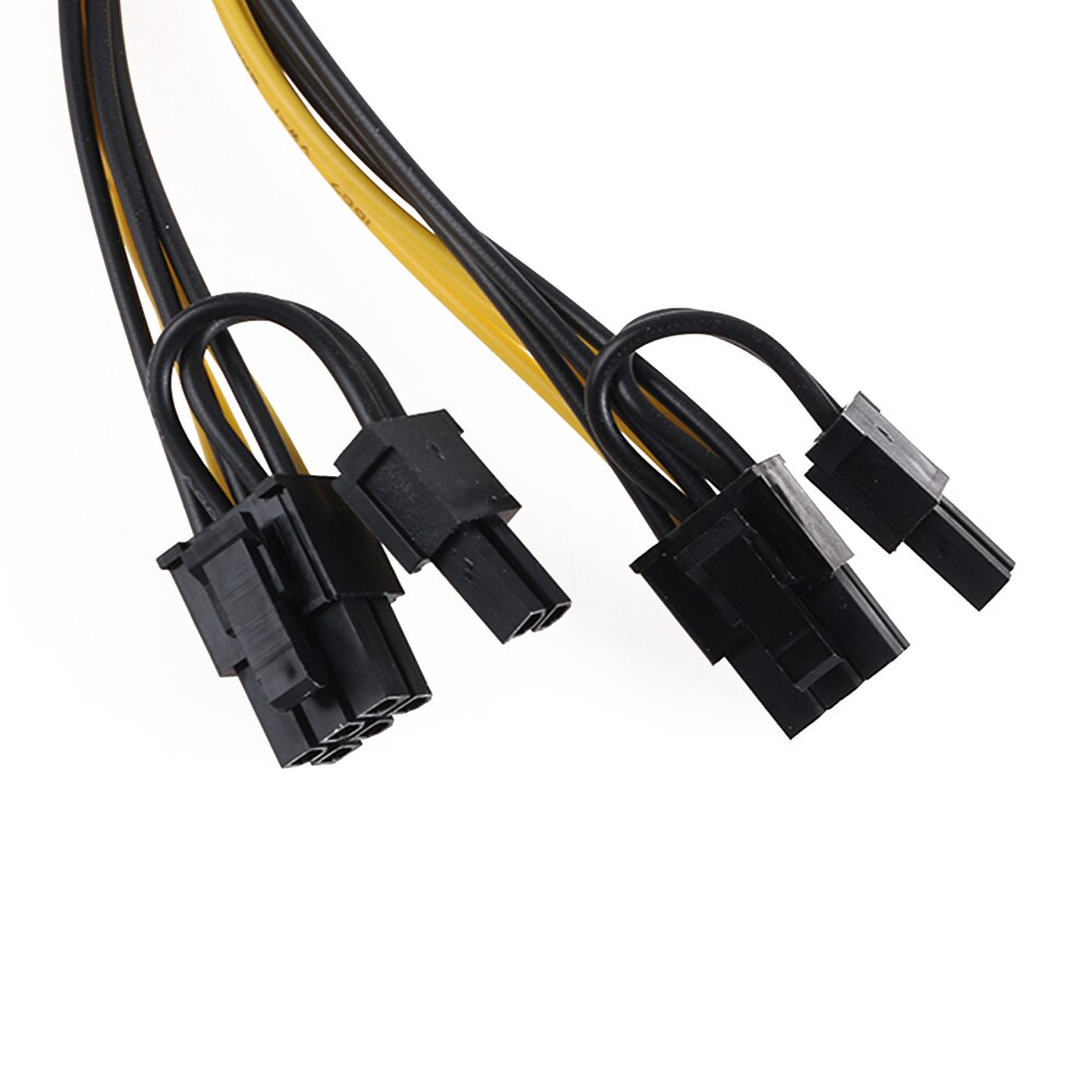 1 PC 6 Pin PCI-E Module Female To Dual 8 Pin 6+2P Male Video Card Power Adapter Cable