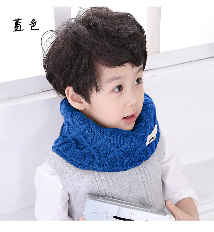 Bomull vinter låve skjerf jenter takrenne strikket ull o-skjerf låve ensfarget hals gamasje varm snood låve lic ringe skjerf: Marinen