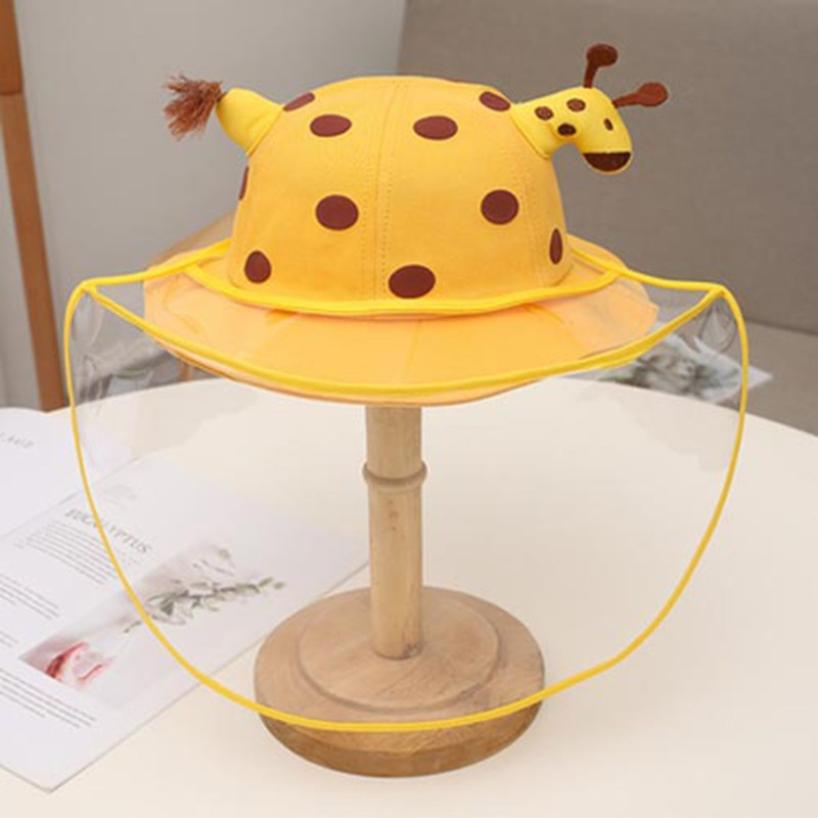 Kinderen anti-spuug beschermkap spatwaterdicht afneembaar gezichtsmasker outdoor hoeden beschermhoes voor kinderen: Geel