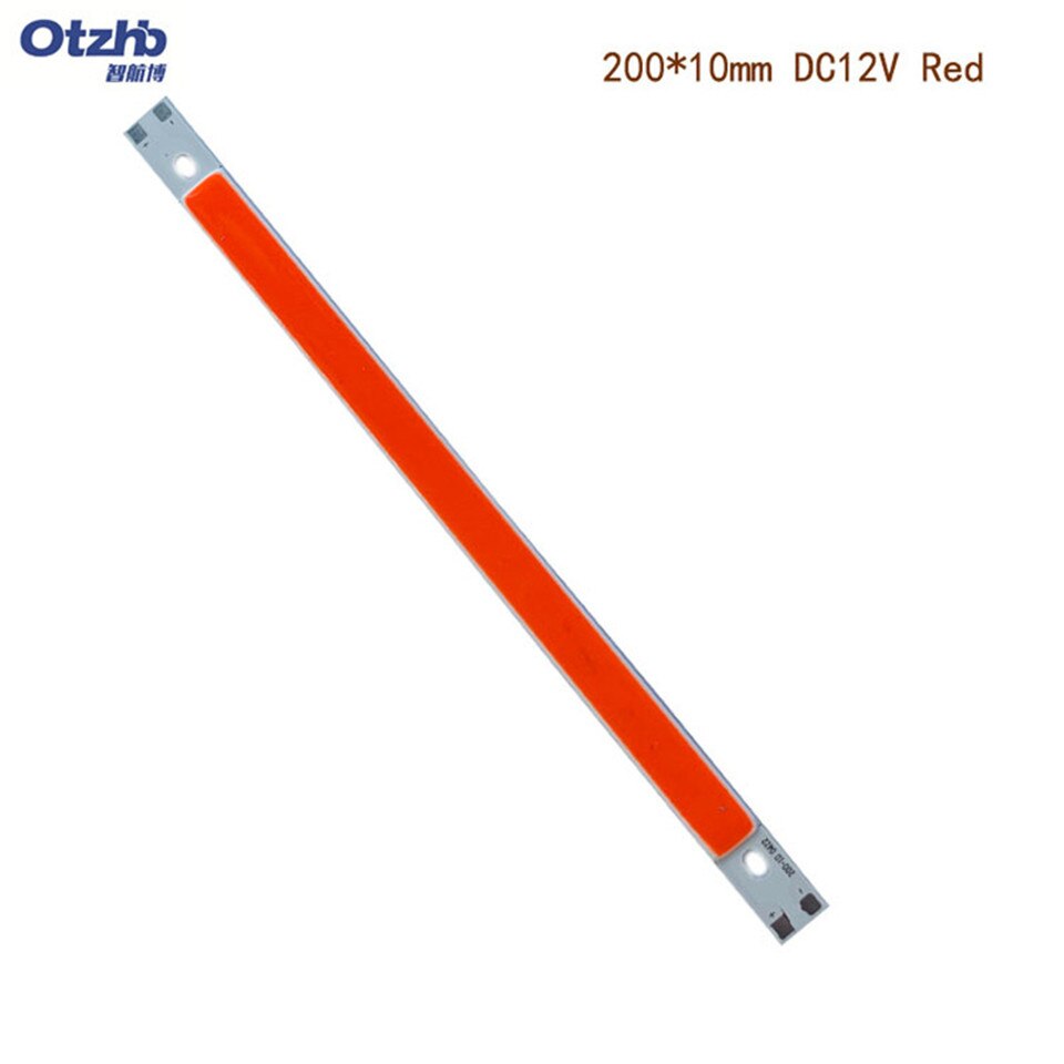 200 x 10mm 0422 10w led lys cob strip lampe  dc 12-14v 1000lm grøn gul rød blå varm hvid ren hvid bar lys