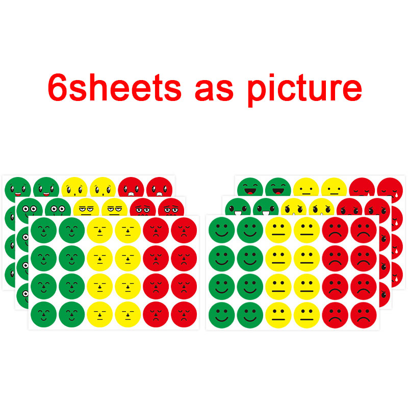 144-1440pcs Happy/Sad Smile Face Behavior Emotion Stickers 18 Styles Face Decals Behavior Chart Reward Stickers for Student Kids: army green