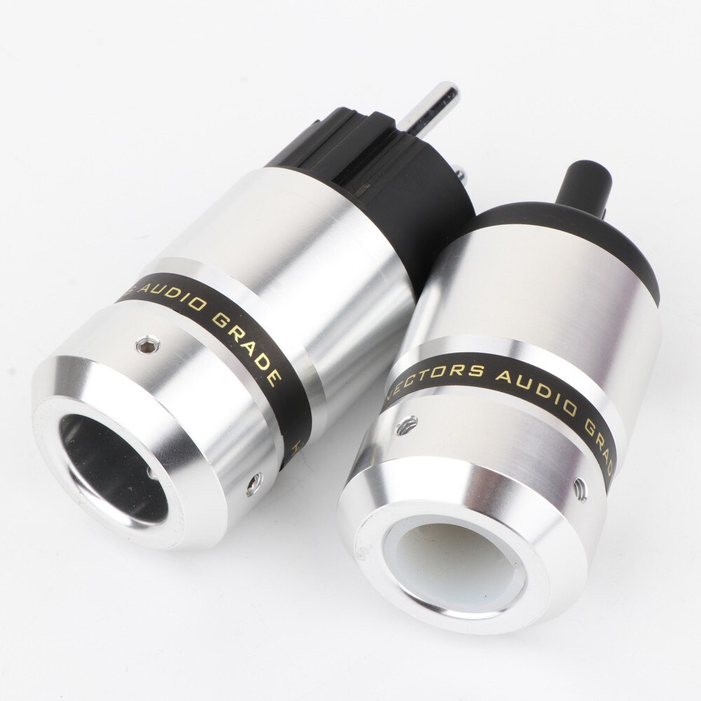 Preffair P080SA Rhodium Plated Schuko Male Plug Hifi Figure 8 IEC C7 Plug Female Socket DIY Power Cord Cable