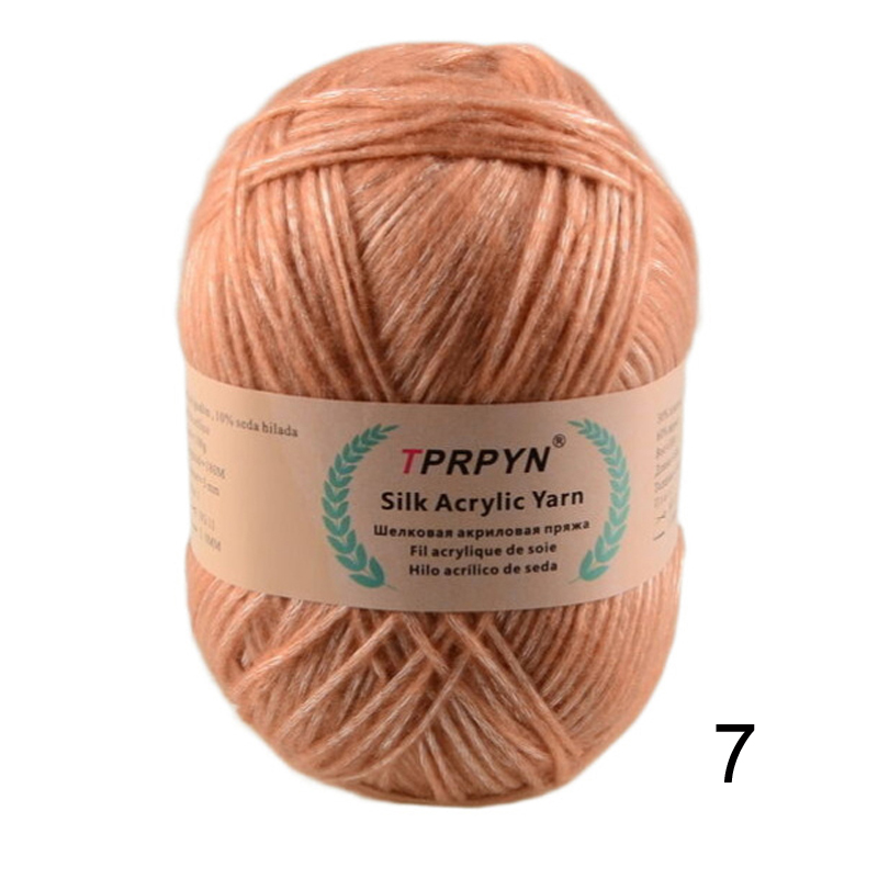 100g 1Pc Hand breien Metallic katoenen Garen zijde acryl Garen om trui deken hoed lijn Haken tas slipper Draad: Lavendel