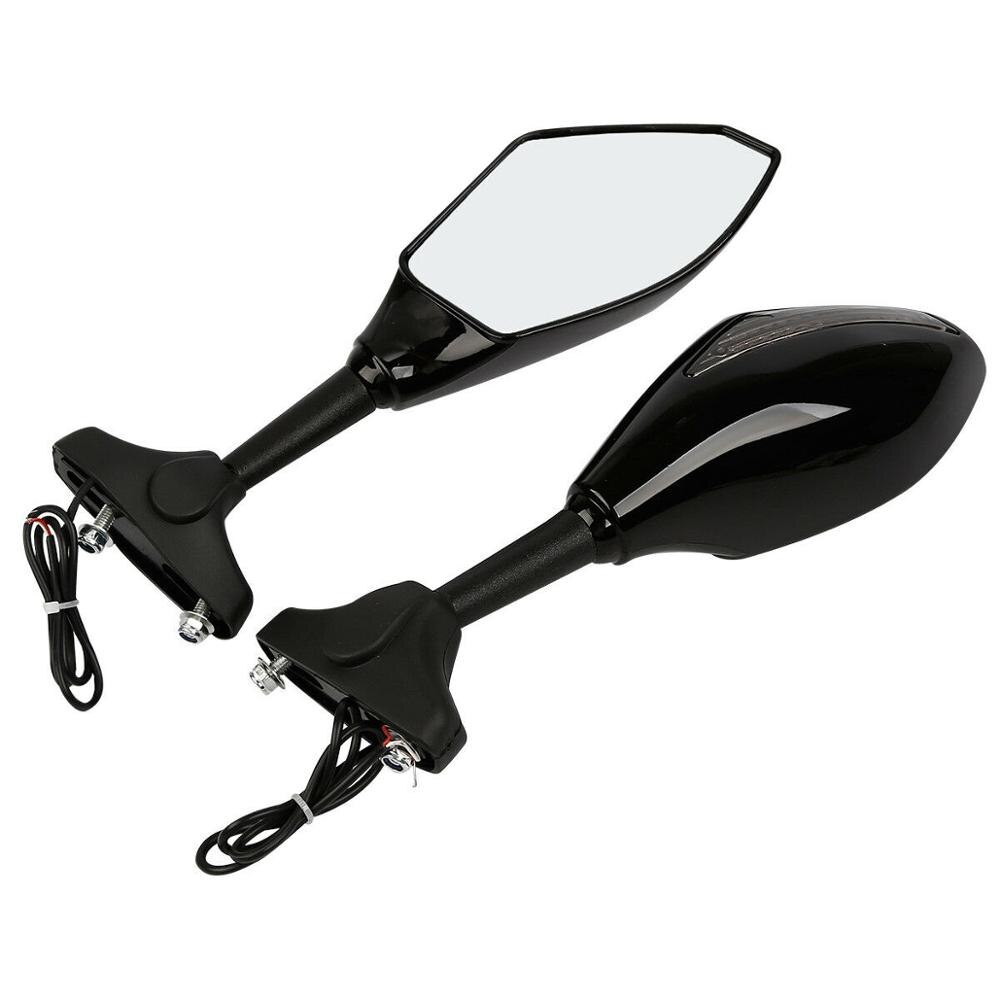 Motorcycle Rear View Side Mirrors With LED Turn Signals – Universal Fit For Honda & More