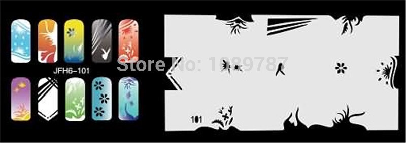 ABEST-aerógrafo reutilizable para uñas, Set de plantillas para uñas, 280 diseños, 20 hojas de plantillas, 6 unidades