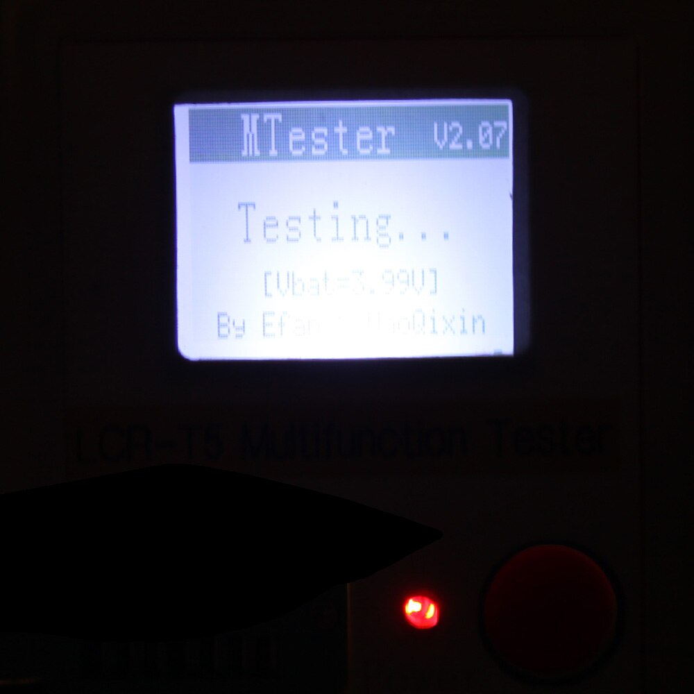 Lcr -t5 hvid transistor tester diode triode kapacitans esr meter tester med lcd display mos triac + etui + li-ion batteri
