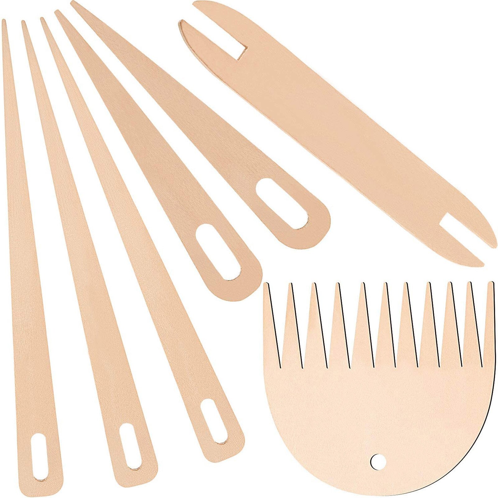 Haaknaalden Set 7Pcs Weefgetouw Sticks Houten Breien Hand Weefgetouw Stok Setknitting Naalden Set Diy Naald Arts Craft Schaar gereedschap