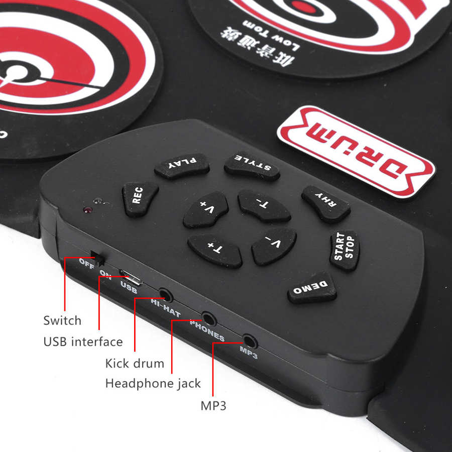 Foldable Drum Electronic Drum Multifunction Silicon Roll Up Drum Kit Portable Interesting Set G802 Adjustable Volume Speed