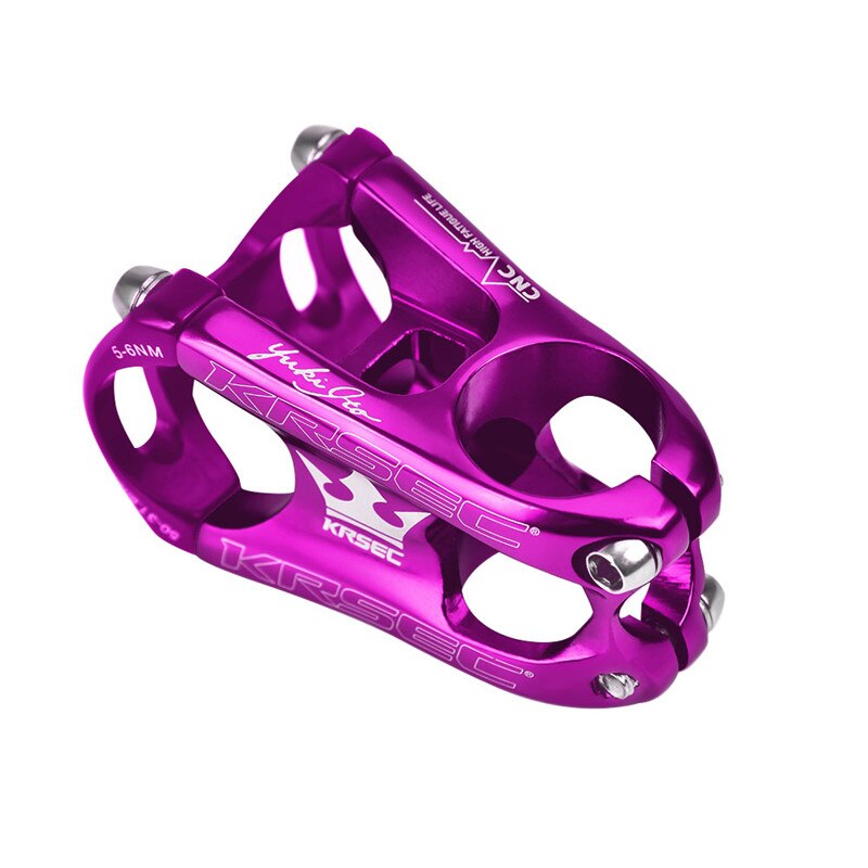 Fiets Korte Steel Verstelbare Fiets Stuurpen Mtb Aluminium Korte Stuurpen Riser Fixed Bike Bar Stem: full purple