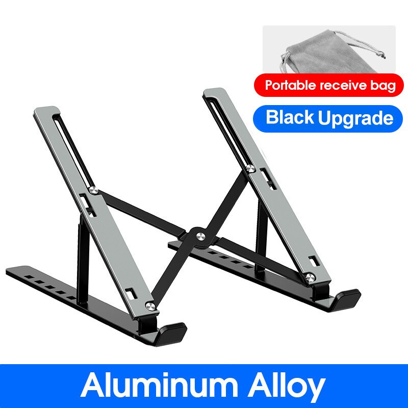 Laptop Stand Adjustable Aluminum Alloy Notebook Stand Computer Tablet Stand Compatible with Air Pro Dell HP Lenovo Holder Riser: N3 upgraded black