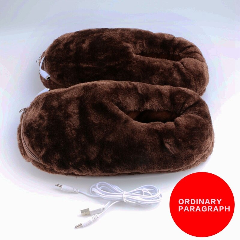 Practical Home Heating Shoes Electric Heated Slipper USB Soft Portable Winter Foot Warmer
