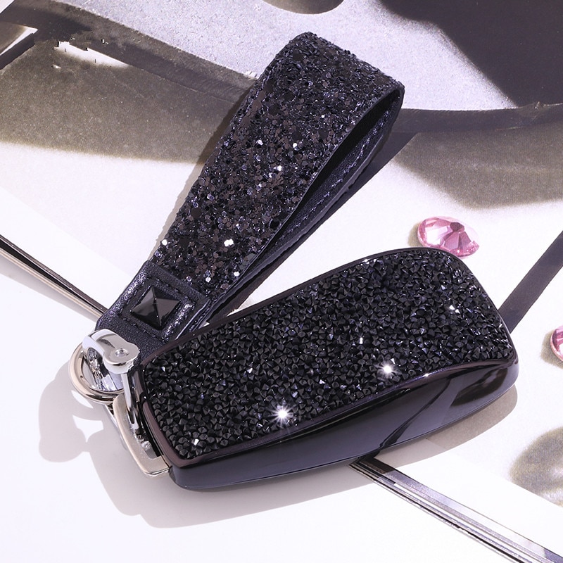 Female Luxury Diamond Crystal Shining Car Key Case Cover for Mercedes Benz E Class W213 E200 E200L E300 E300L