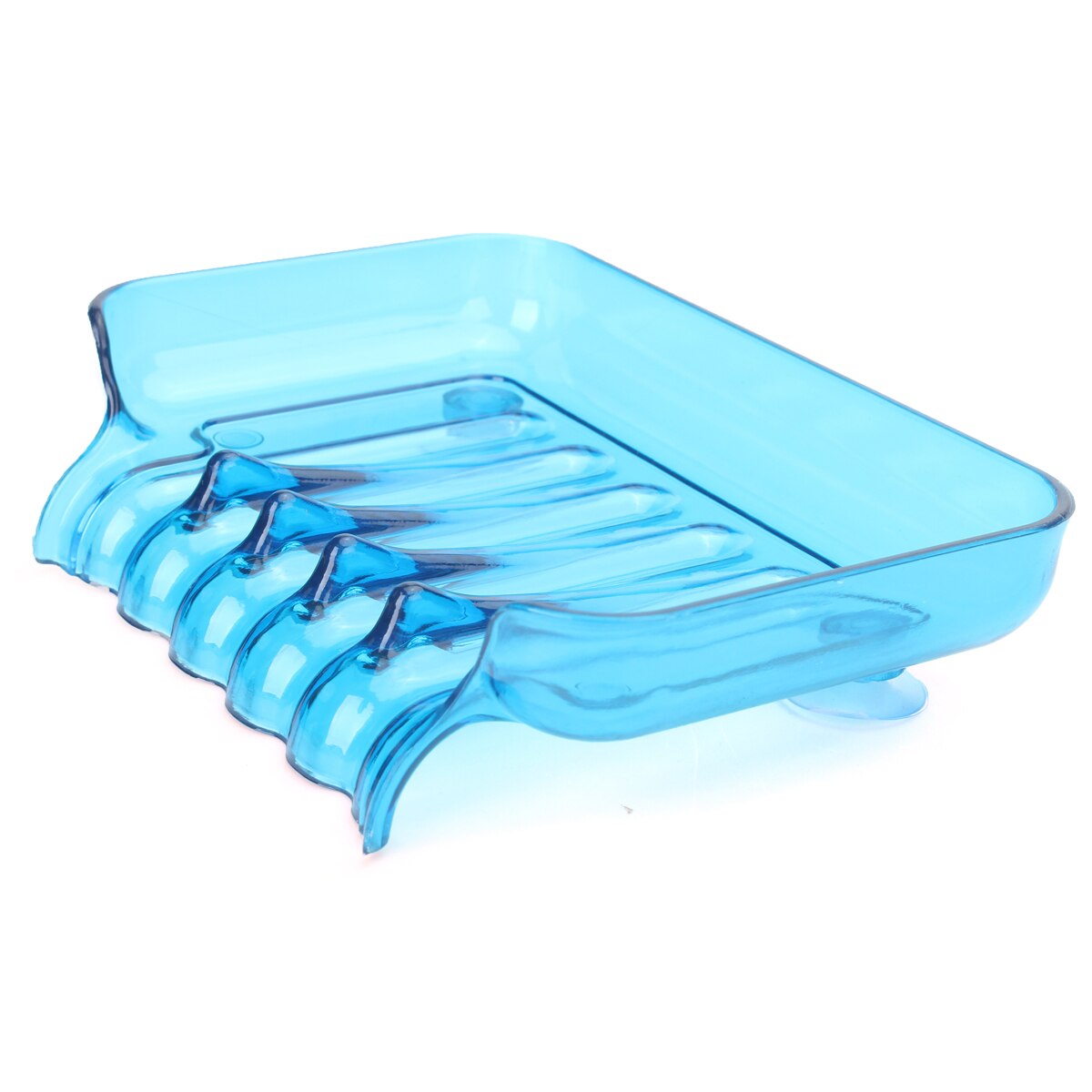 1 pieza de jabón de plástico cascada accesorios de baño caja de jabón de drenaje jabón de ducha drenaje del soporte para esponja de fregadero de cocina: Azul