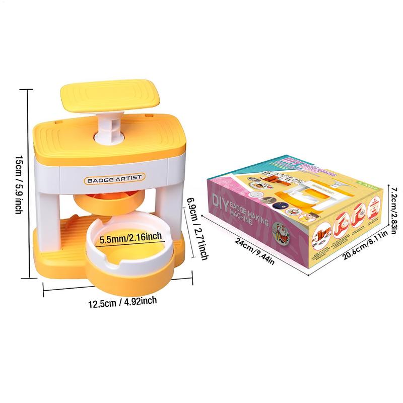 Máquina para hacer insignias de 55mm, prensador de Pin de insignia de botón DIY con 48 Uds. De piezas de insignias, Kit de artesanía educativa divertida, máquina de prensado de botones