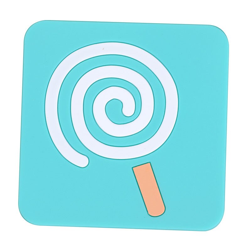 Lytwtw-vaso aislante de calor de silicona cuadrada suave, novedad, mesa, dibujos animados, posavasos, mantel individual