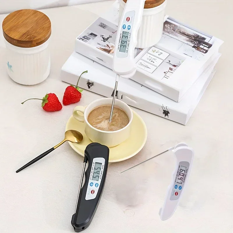 Opvouwbare vleesthermometer - magnetische roestvrijstalen voedselsonde, waterdichte digitale kookthermometer voor barbecue- en keukengebruik