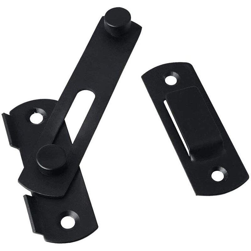 HTHL-Set of 3,Black Flip Latch Gate Latches Stainless Steel Sliding Safety Door Bolt Latch Lock for Gate Cabinet