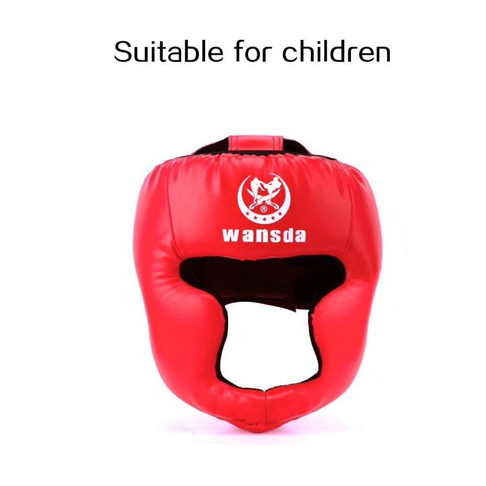 casco protector de boxeo para hombres y mujeres Pu Karate Muay Thai Lucha Libre Mma Sanda entrenamiento adultos equipos infantiles: Children Red