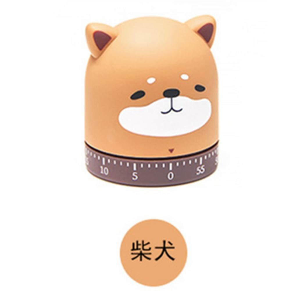 Kitchen Cooking Timer Mechanical Winding 60-minute Timer 360-degree Rotating Cat Dog Time Timer Baking Tools Timer Alarm: Shiba Inu