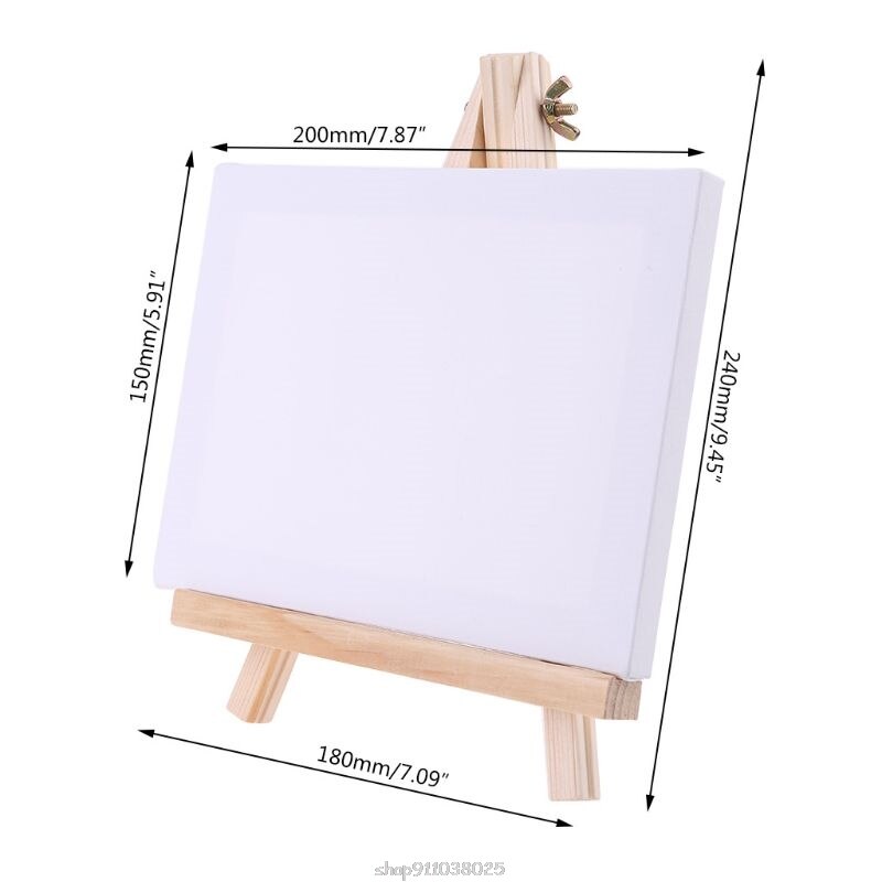Mini Canvas Natural Wood Easel Set For Art Painting Drawing Craft Wedding Supply Mar15 21
