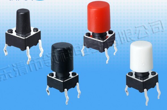 6x6 tapa de botón circular A86 diámetro interior 3mm el casquillo de la llave equipado con el Interruptor táctil de la luz de la cabeza redonda 6*6