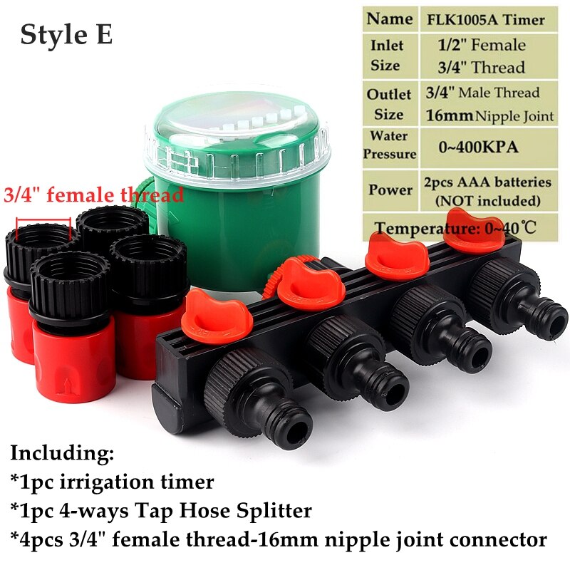 4-Way Irrigation Timer Sets Electronic LCD Display Garden Irrigation Time Controller Water Timer With Fast Connectors