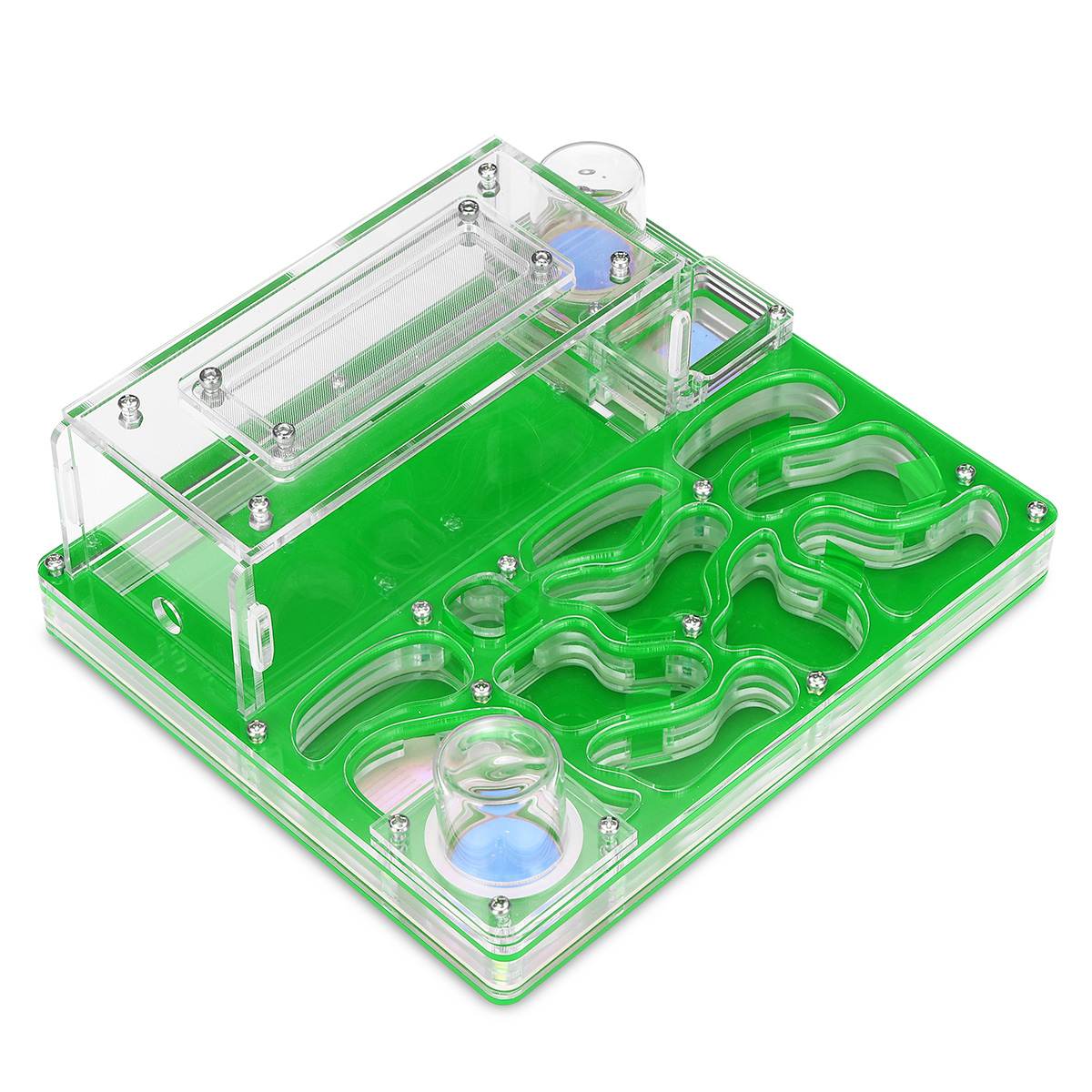 DIY Acryl Flat Ant Farm Large Ant Nest with Feeding Area Water Feeder Ant House Pet Anthill Workshop Multiple Colour: light green