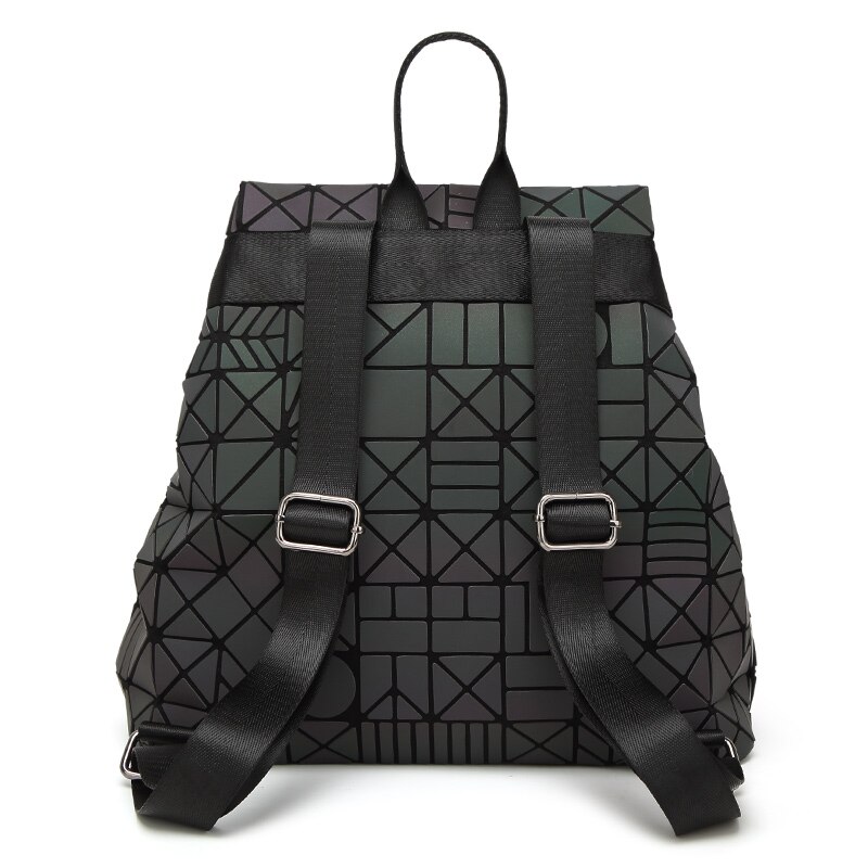 Women Backpack Feminine Geometric Sequin Female Backpacks For Teenage Girls Bagpack Drawstring Bag Holographic Luminous Backpack