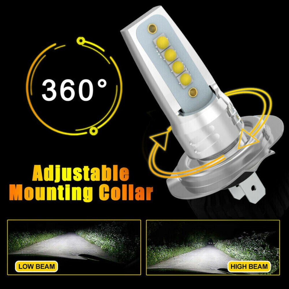 2Pcs/set Universal H7 LED Headlight Conversion Kit Bulb White Low Beam Car LED Light Bulbs