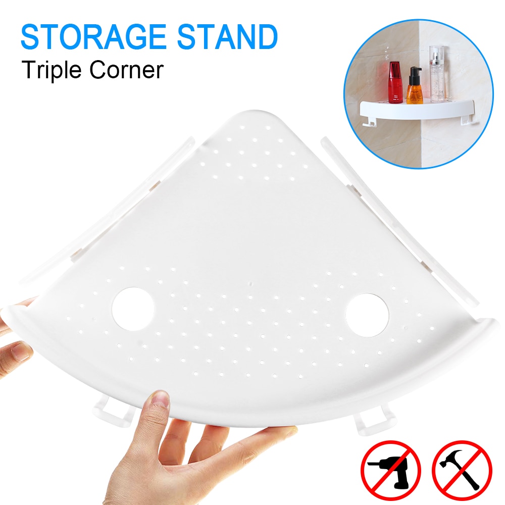 Bathroom Shelf Qrganizer Snap Up Corner Shelf Caddy Bathroom Plastic Corner Shelf Shower Storage Wall Holder Shampoo Holder