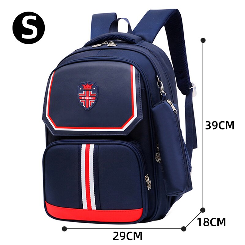 Rugzak voor basisschoolmeisjes, waterdicht, roze oxford-stof, schooltas voor kinderen, rugzak voor meisjes, schattige strik voor kinderen: K -08- blauw rood-s
