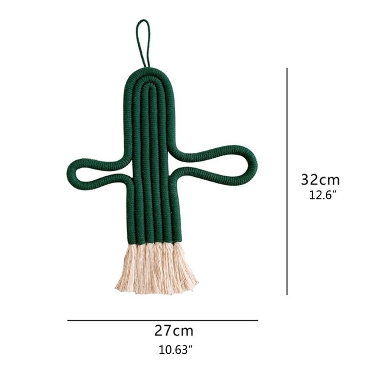 Macramé tenture murale décoration de la maison accessoires Cactus charme voiture tissé à la main tapisserie tenture murale décoration Boho