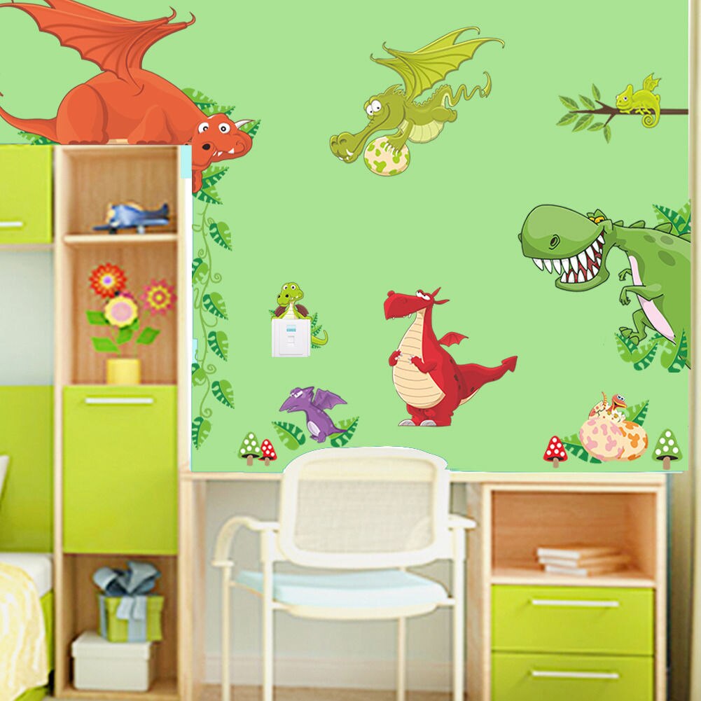 Dieren Dinosaurus Draak Vinyl Muursticker Decals Kids Nursery Room Decor Asd