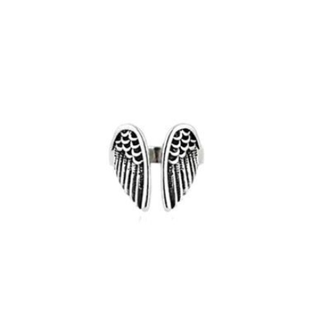 retro Pfau Frosch Ring Männer Frauen Legierung Ringe Ebene FlüGel Hüfte hüpfen Felsen Schmuck Resizable: Champagner