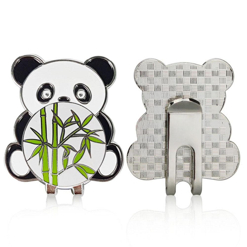 1 piezas marcador de pelota de Golf W magnético Golf sombrero Clip China Panda lindo gorra de Golf Clips aleación pelota Mark