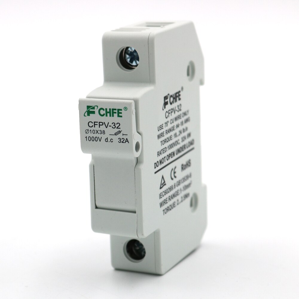 2pcs x PV Solar Fuse 5A/10A/15A/20A/30A 1000V DC Connector Fusible With Fuse Holder for PV PV Solar System Protection 10x38mm