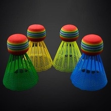 10 Stuks Badminton Eva Regenboog Bal Hoofd Nylon Badminton Veren Voor Game Sport Entertainment Met Transparante Vat