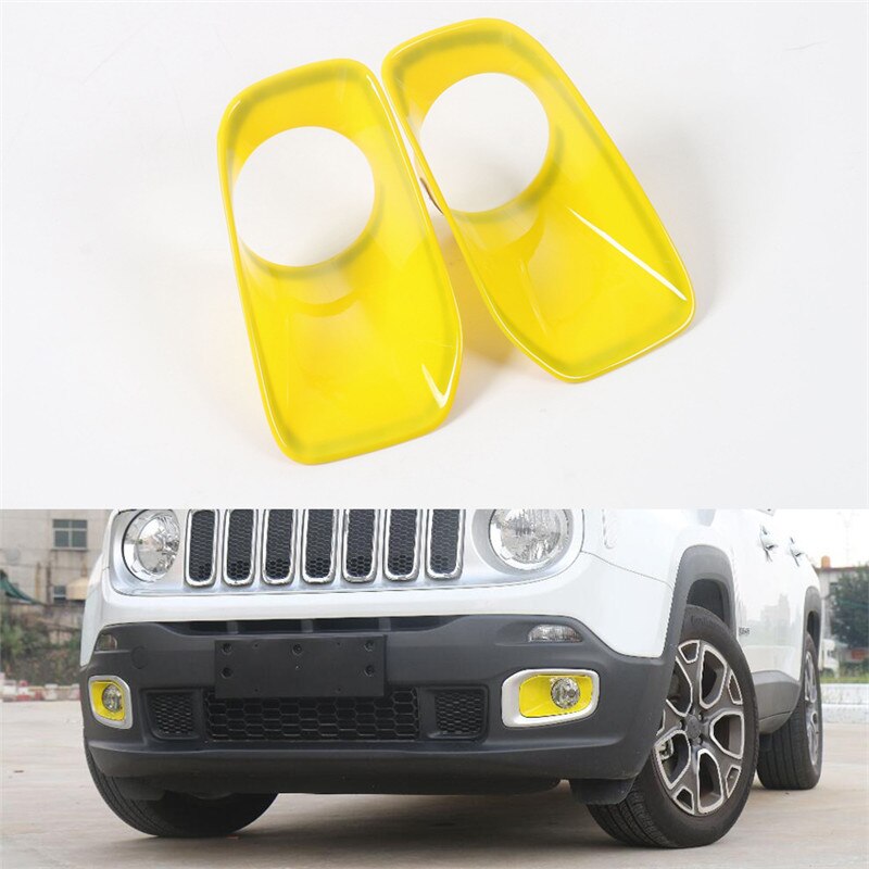 Yaquicka auto exterieur mistlamp voor lamp afdekkap trim frame styling mallen voor jeep renegade abs: Geel