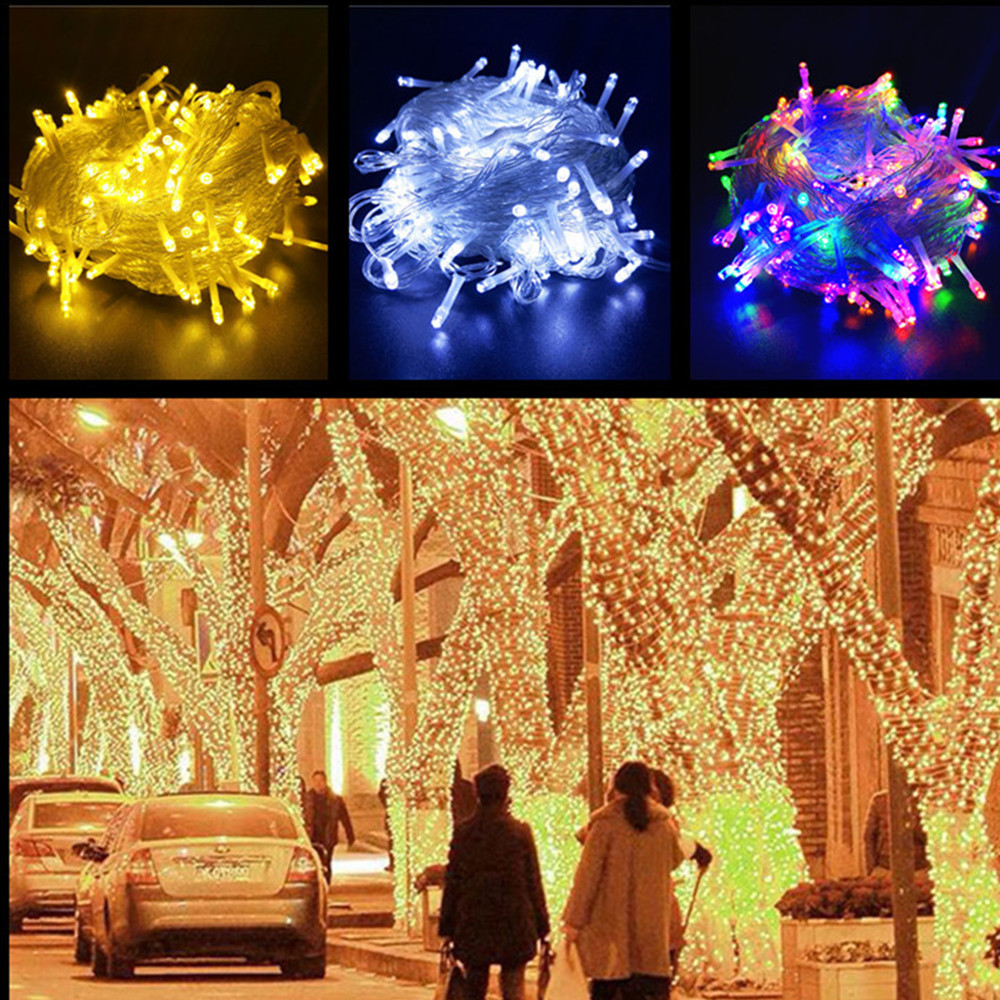 2025 10/20M enchufe de la UE guirnalda de Navidad luz LED cuerdas luz exterior para árbol de Navidad boda Año luz de vacaciones