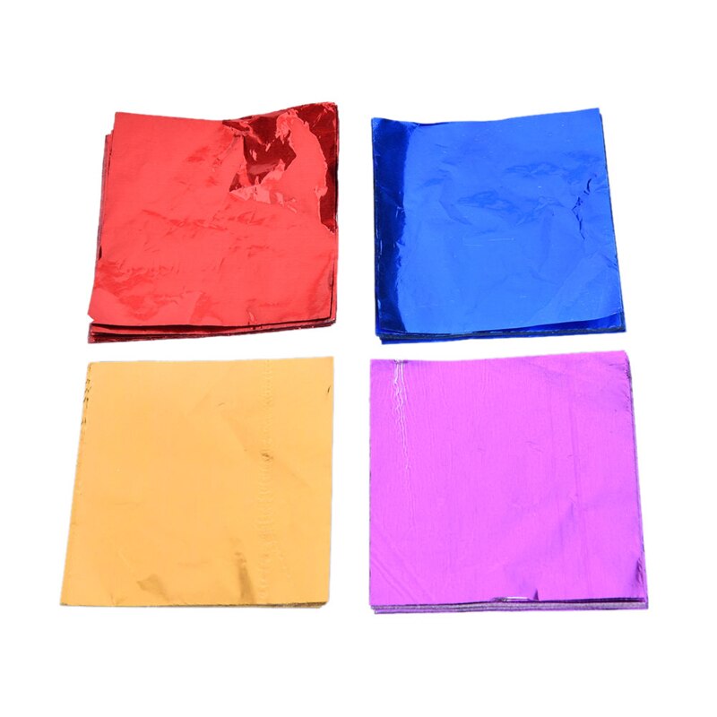 100pcs/lot Sweets Candy Package Foil Paper Chocolate Lolly Foil Wrappers Square