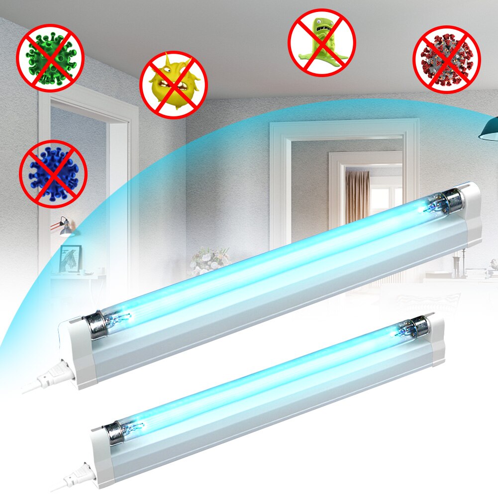 LED Tube UV Ozone germicide lampe UVC désinfection lumières T5 Tube tuer poussière acarien Ultraviolet stérilisateur ampoules 6W/8W ue Plug 220V