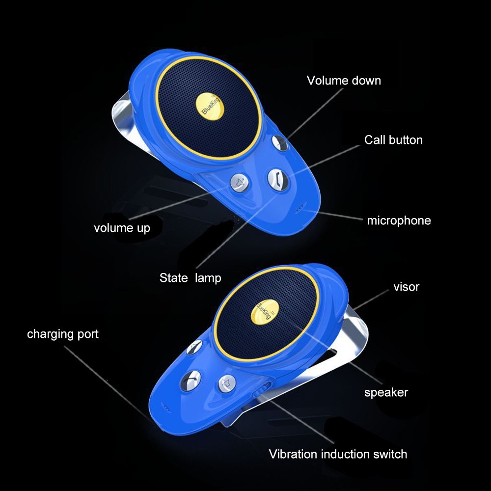 Håndfri bluetooth bilsæt solskærm klip højttaler telefon auto trådløs højttalertelefon bilsæt til telefon håndfri