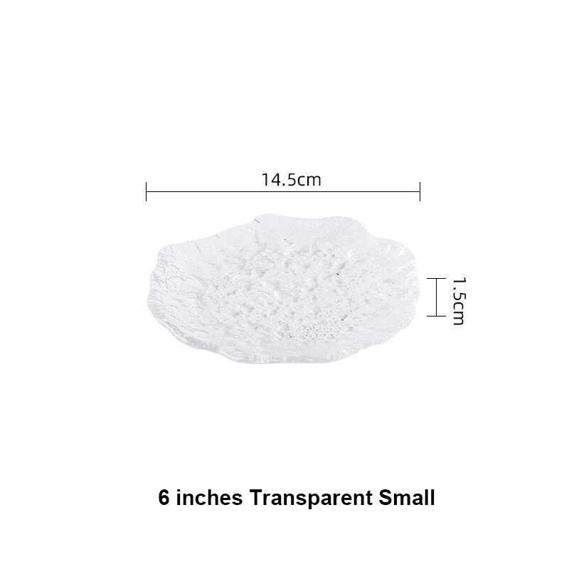 Salad Plates Glass Food Dishes For Serving Dinner Dessert Full Plate Sets Cake Dinnerware Tray Kitchen Eco-friendly Tableware: Small Transparent