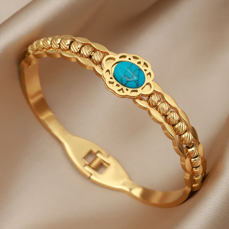 316L roestvrijstalen metalen kralen kruisarmbanden voor dames modemerk sieraden veelkleurige vlinderbloemarmbanden: Blue Zinc Plated